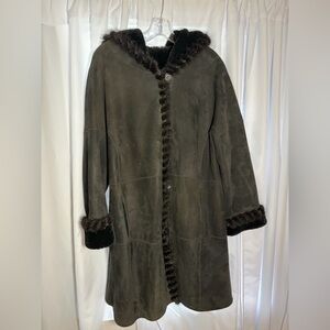 BLUE DUCK Black Shearling Coat Sz L
